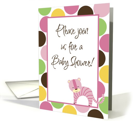 The Queen of the Jungle Pink Tiger Zoo Animals Polka Dot... (755302)