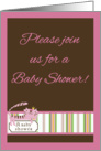 The Queen of the Jungle Pink Tiger Zoo Animals Striped Girl Baby Shower Invitation card