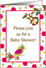Jungle Gym Tropical Hawaiian Luau Baby Girl Monkey Baby Shower Invitation card