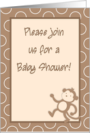 Gender Neutral Jungle Safari Zoo Animals Monkey Baby Shower Invitation card