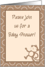 Gender Neutral Jungle Safari Zoo Animals Monkey Baby Shower Invitation card