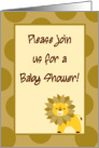 Gender Neutral Jungle Safari Zoo Animals Lion Baby Shower Invitation card