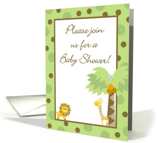 Gender Neutral Green Brown Jungle Lion Giraffe Bird Polka... (755461)