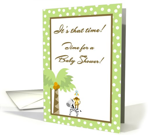 Gender Neutral Green & Brown Zebra Monkey Bird Polka Dot... (755522)