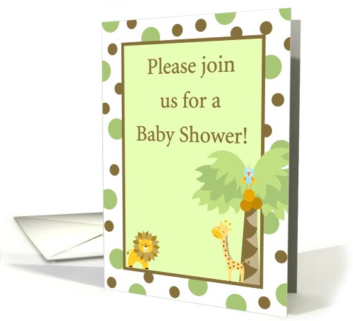 Gender Neutral Green, Brown Zoo Lion Giraffe Bird Polka... (759625)