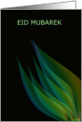 Green Leaves On Black Background....Eid Mubarek card