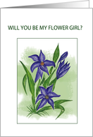 BLUE LILLY.......Flower girl card
