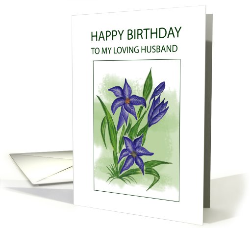 Blue Lilly.......Birthday Wishes To Husband
 card (758286)