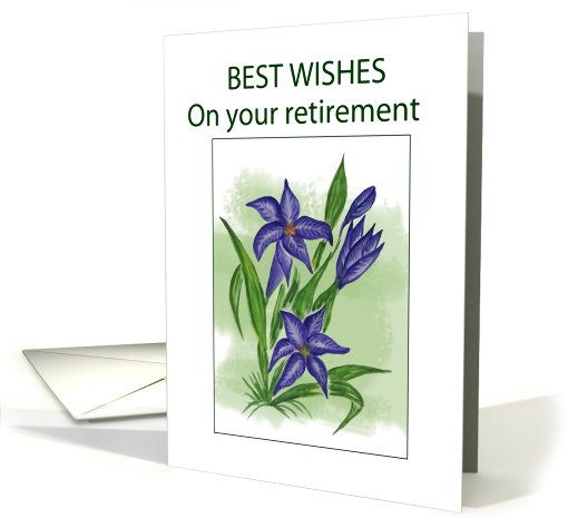 Blue Lilly.......Best Wishes On Retirement
 card (758654)