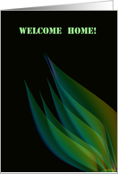 Green Leaves On Black Background....Welcome Home card