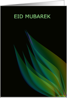 Green Leaves On Black Background....Eid Mubarek card