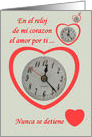 El reloj de mi corazon Dia de San Valentin card