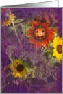 Autumn Season - Smiling Pumpkin With Sunflowers card