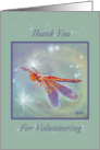 Volunteer Thank You - Glowing Dragonfly card