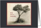With Sincere Sympathy - Tree Drawing card