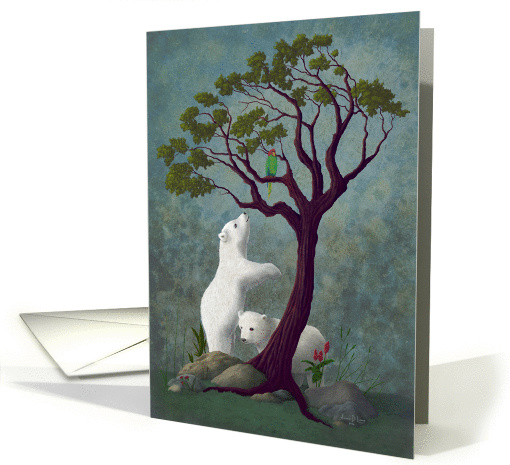 Blank Card - Polar Bear Cubs In Tropical Environment card (1435566)