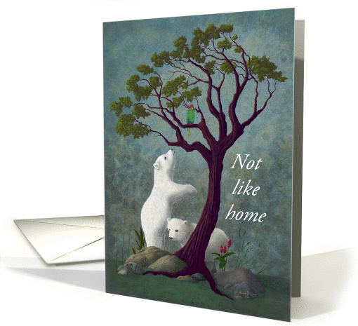 Not Like Home Miss You - Polar Bear Cubs In Tropical Environment card