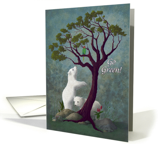 Go Green - Polar Bear Cubs In Tropical Environment card (1435766)