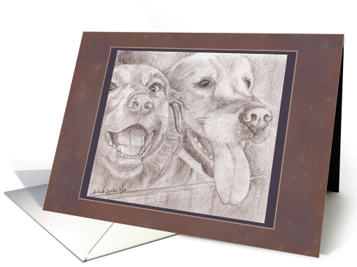 Note Card - Eager Dog Buddies Drawing card (396177)