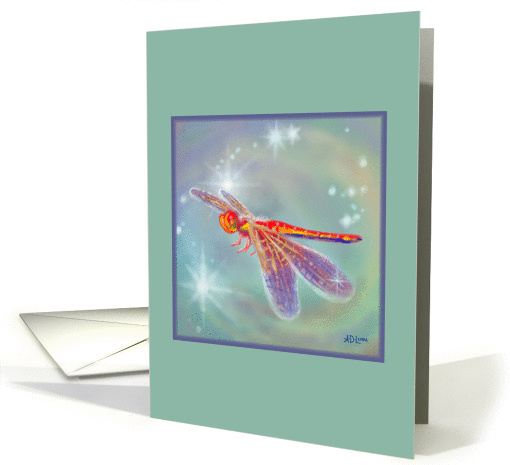 Note Card - Glowing Dragonfly Art card (396764)