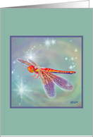 Note Card - Glowing Dragonfly Art card