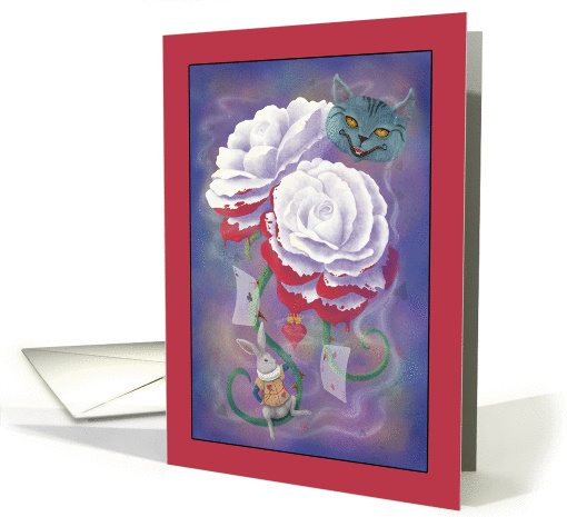 Note Card - Painted Roses Alice's Adventures in Wonderland card