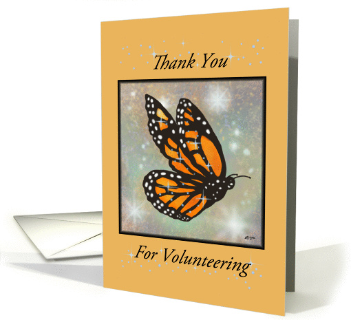 Volunteer Thank You - Glowing Butterfly card (923507)