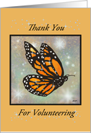 Volunteer Thank You - Glowing Butterfly card