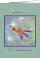 Volunteer Thank You - Glowing Dragonfly card