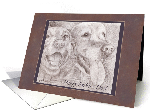 Happy Father's Day - Eager Dog Buddies Drawing card (927995)