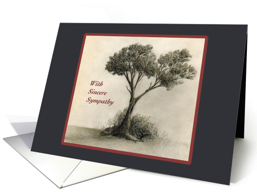 With Sincere Sympathy - Tree Drawing card (939684)