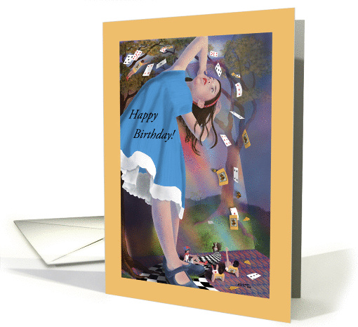 Happy Birthday - Alice's Adventures in Wonderland and Flying card