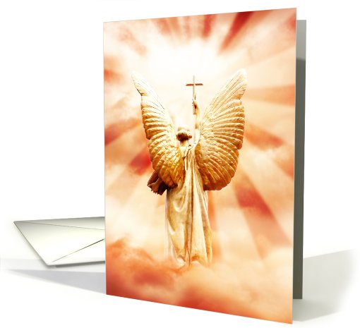 Happy Easter, angel with the cross card (394311)