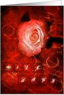 Rose, with love card