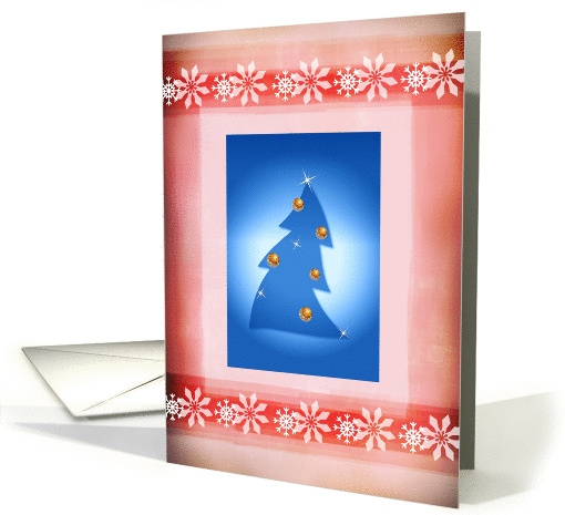 Christmas tree with snowflakes card (394410)