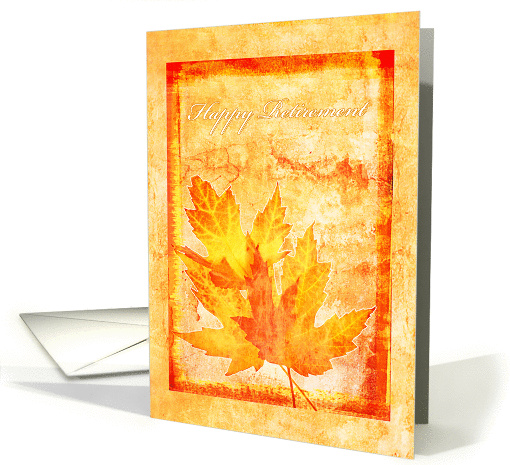 Autumn maple leaves retirement card (396012)