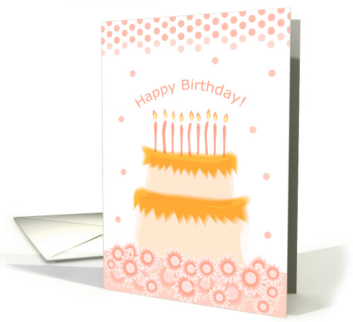 Happy birthday cake with candles card (396016)