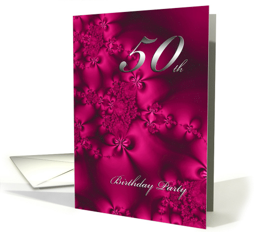 Silky Flowers, 50th birthday invitation card (397291)