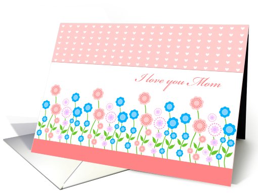 Little hearts and flowers pattern, Mother's Day card (416696)