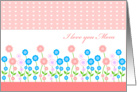 Little hearts and flowers pattern, Mother’s Day card