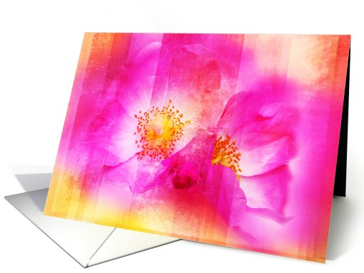 Beautiful, wild roses digital painting card (417377)