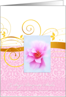 Golden floral Wedding Anniversary in Polish card