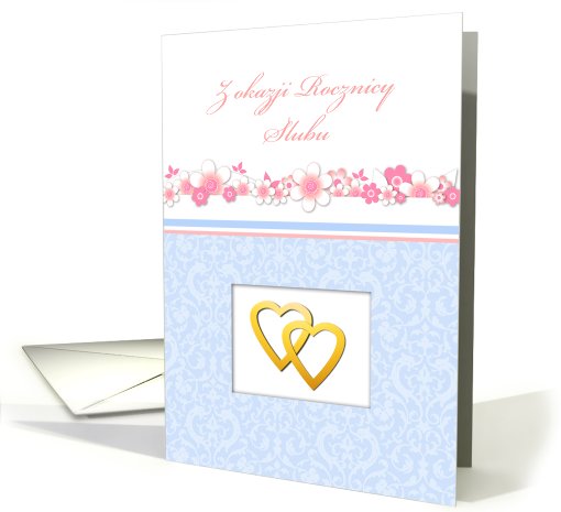 Golden floral Wedding Anniversary in Polish card (430297)