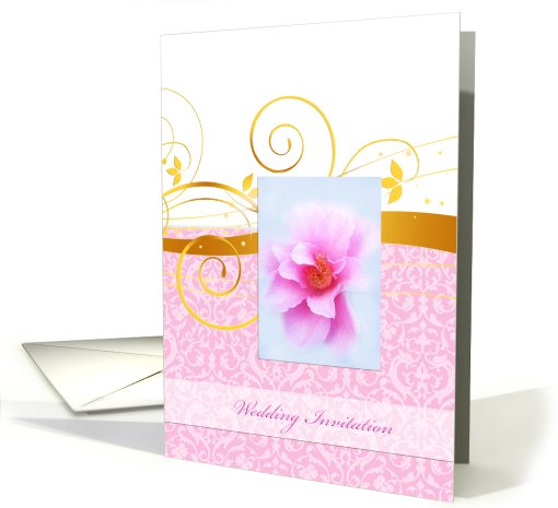 Golden floral Wedding invitation card (430298)