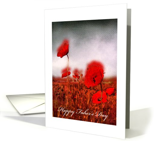 Happy Father's Day, red poppies digital painting card (430332)