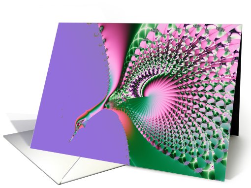 Fantasy peacock, fractal art card (735576)