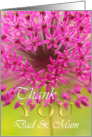 Thank you Dad & Mum , purple flower card