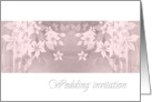Wedding invitation, general, pink and grey flower design on white card