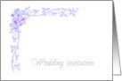 Wedding invitation, general, delicate violet design on white card
