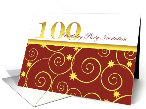 100th birthday Party invitation card (738542)